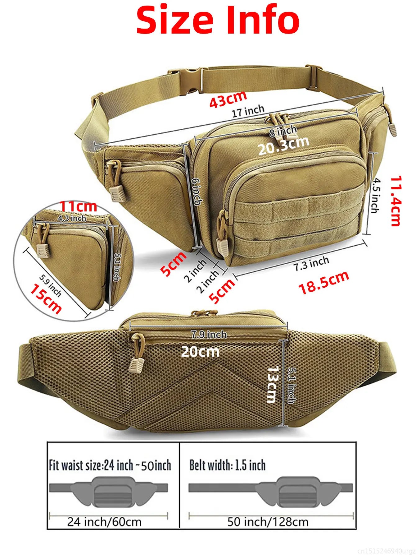 Tactical Waist Bag with Holster – Durable Waterproof Nylon – Molle System – All-Weather Protection