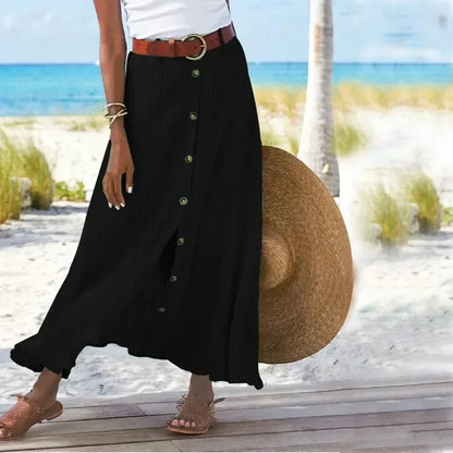 Women's New Fashion Casual Cotton and Linen Skirt from EleganceThreads