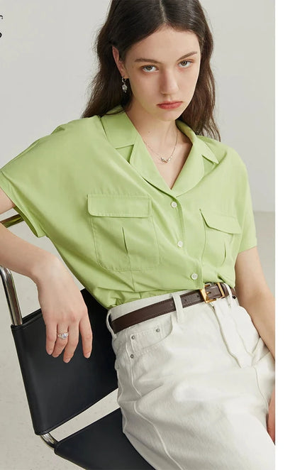 French Short Sleeve Blouse