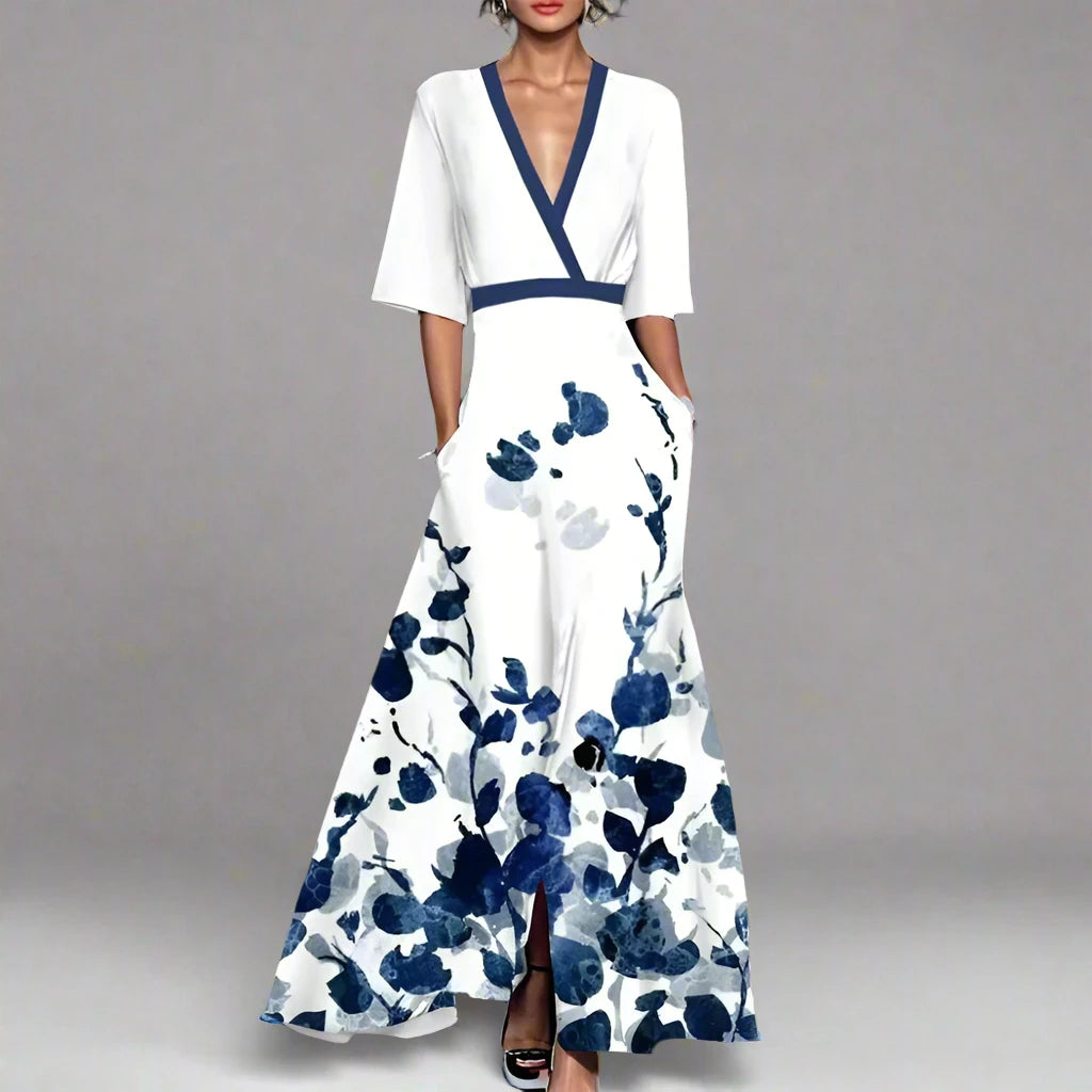 Spring V-Neck Tiered Party Dress