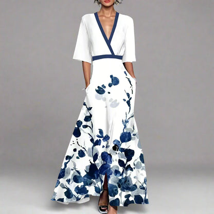 Spring V-Neck Tiered Party Dress