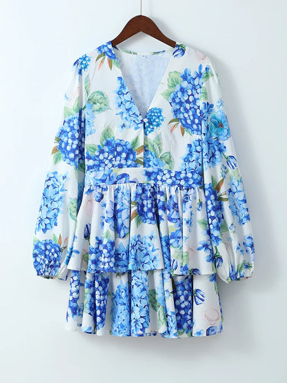 LuxeBloom Floral Print Mini Dress