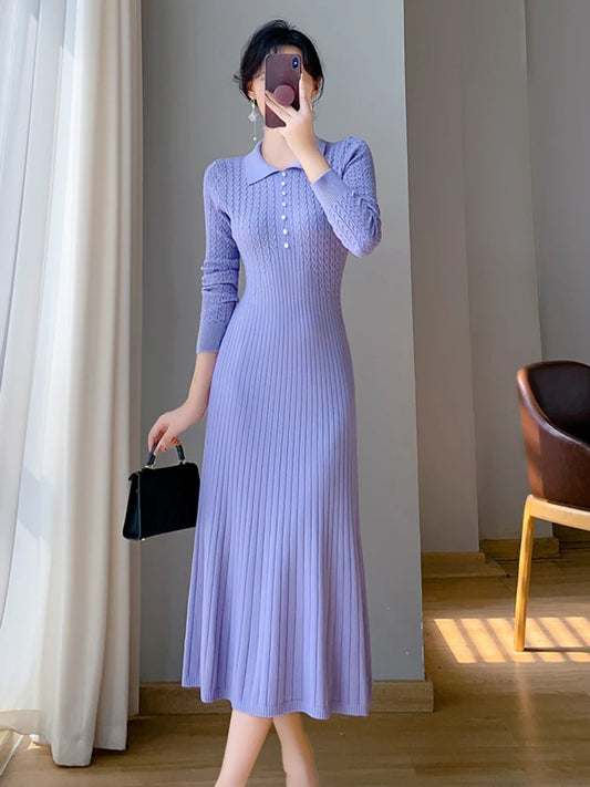 Elegant Knitted Dresses Female from Enchanté Vogue