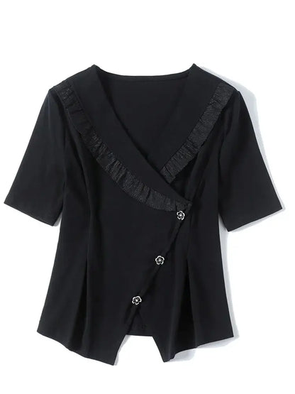 Elegant Short Sleeves T-Shirt by SunshineStyle