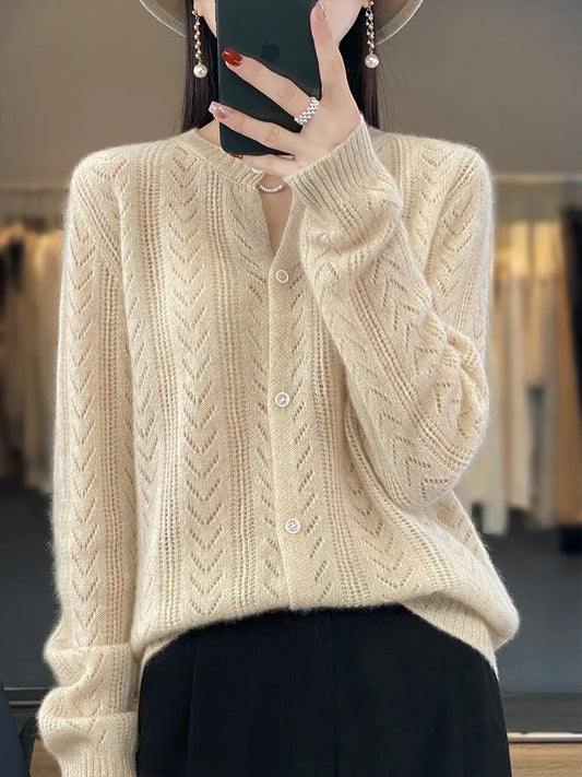 StellaKnit Wool Cardigan for Women