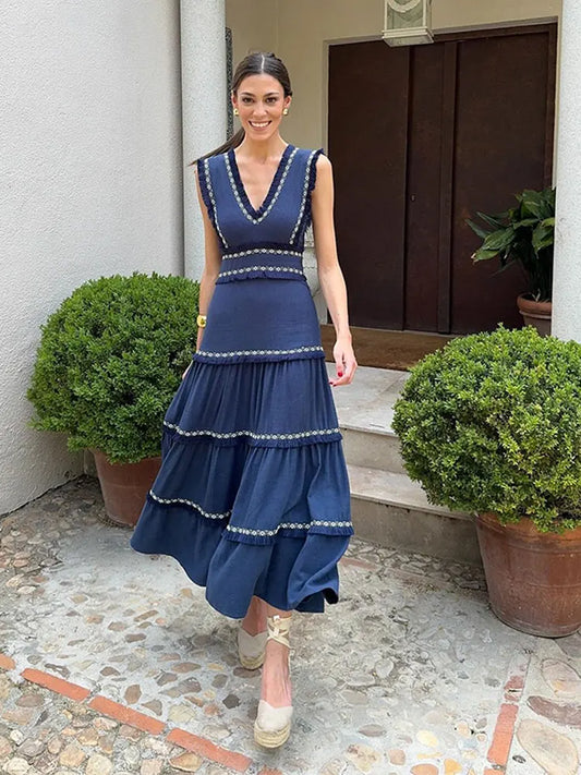 Elegant Sleeveless Tassel Dress