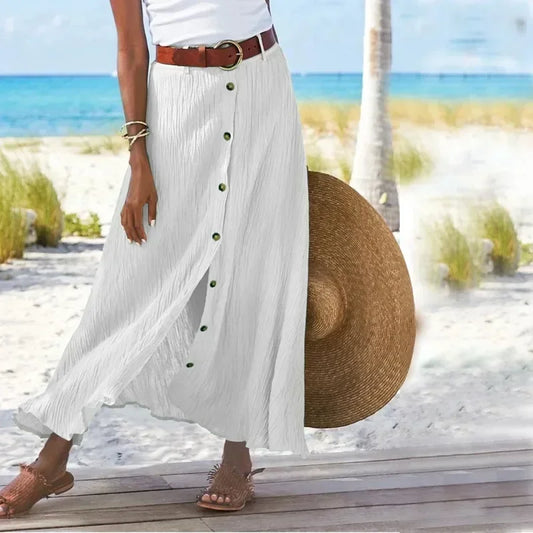 Women's New Fashion Casual Cotton and Linen Skirt from EleganceThreads