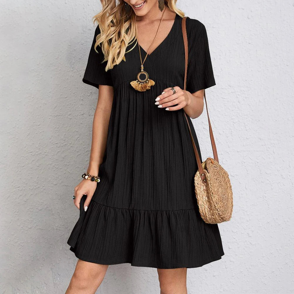 Summer Mini Dress With Short Sleeves