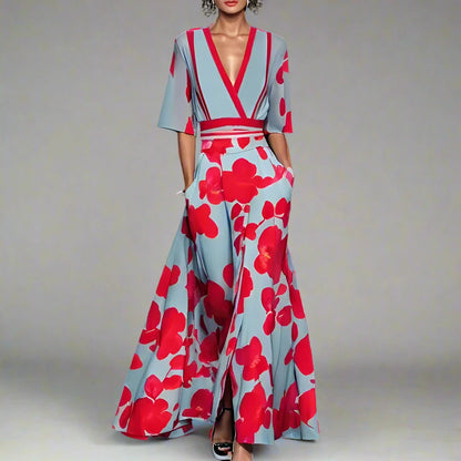 Spring V-Neck Tiered Party Dress