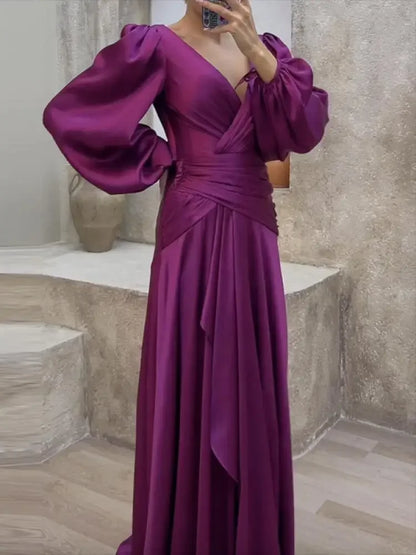 V-Neck Vintage Bodycon Dress