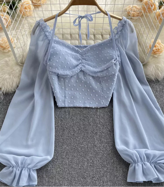 Dot Pleated Blouse