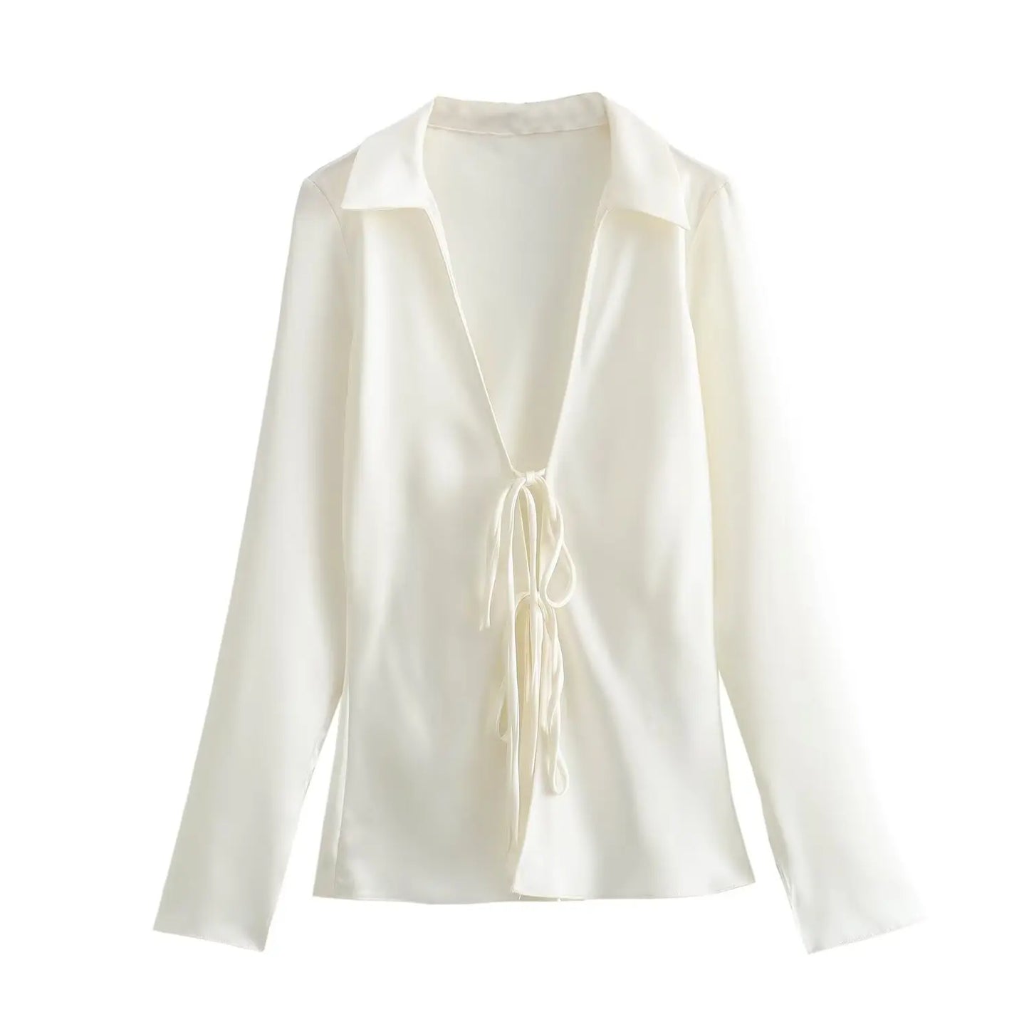 NovaSilk Satin Bow Blouse