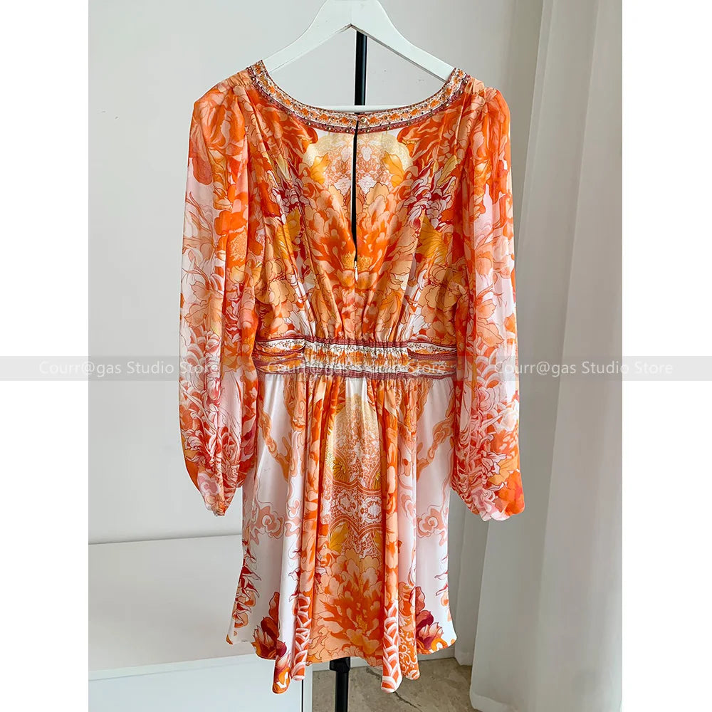 Deep V Silk Dress by HorizonElegance