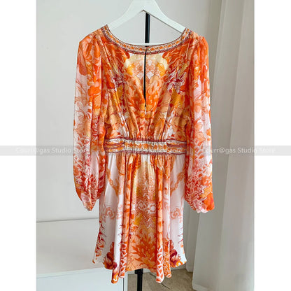 Deep V Silk Dress by HorizonElegance