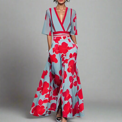 Spring V-Neck Tiered Party Dress