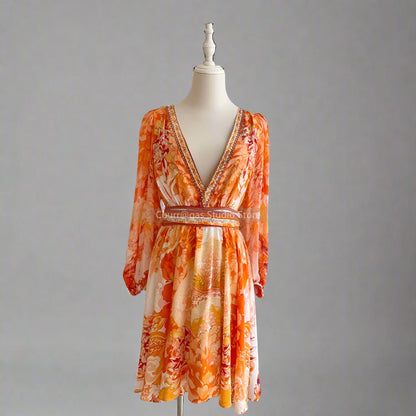 Deep V Silk Dress by HorizonElegance