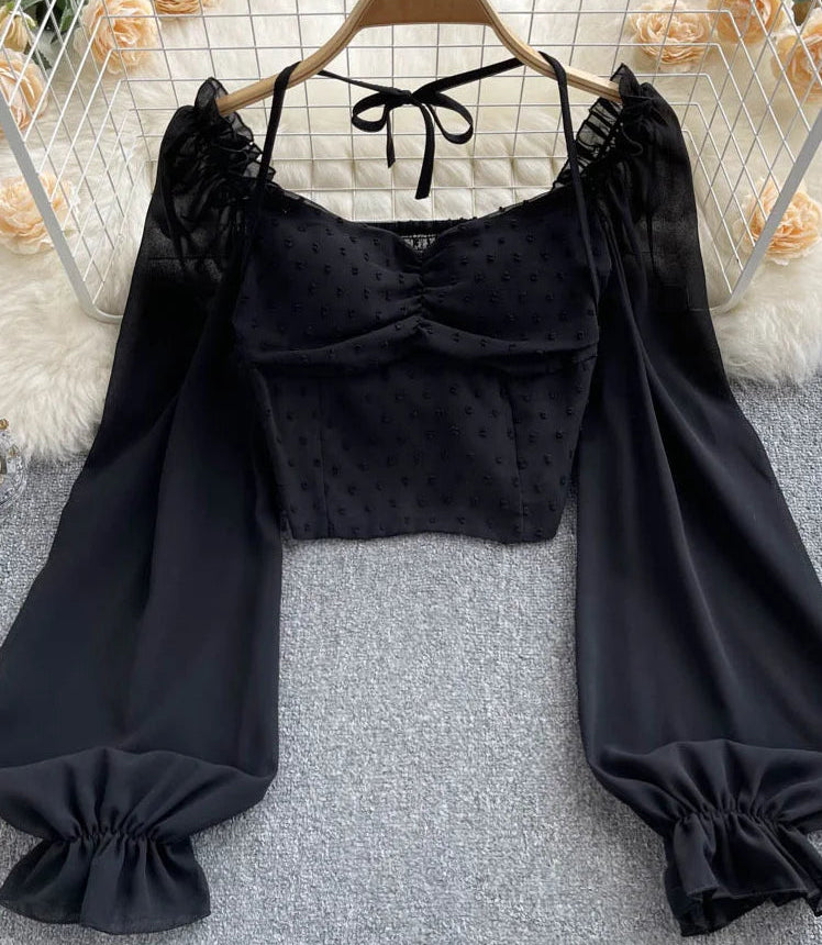 Dot Pleated Blouse