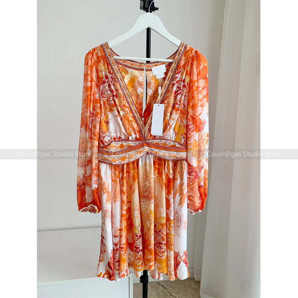 Deep V Silk Dress by HorizonElegance