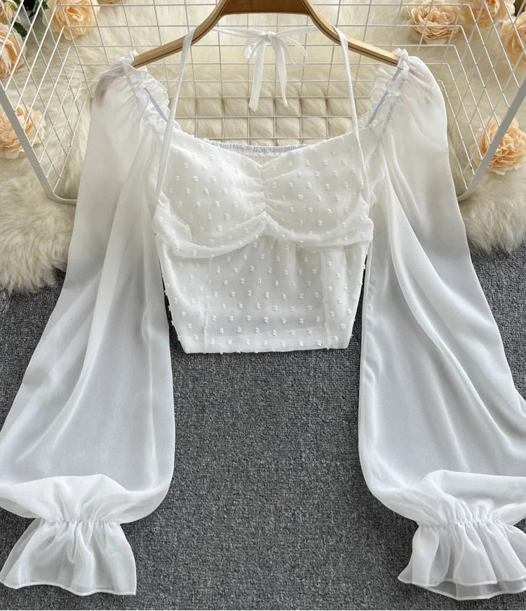 Dot Pleated Blouse