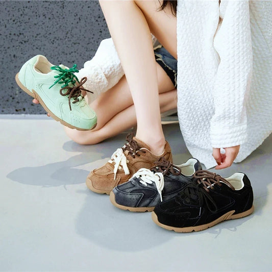 Women’s Genuine Leather Retro Sneakers