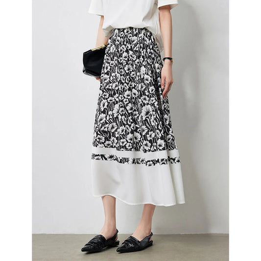 FloralDreams Summer New Floral Printed Skirt