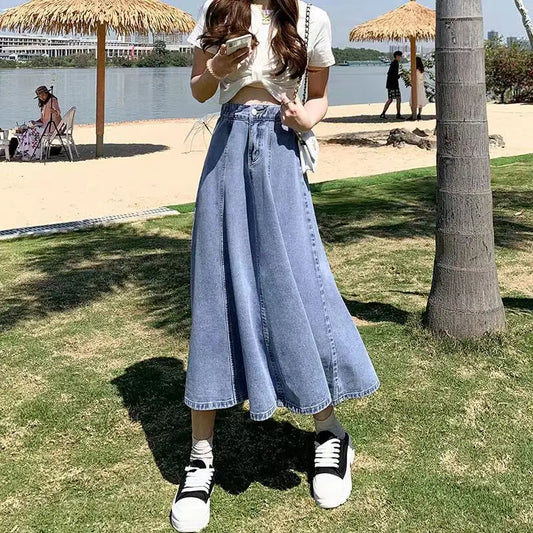 LuxeChic High Waist Long Skirt