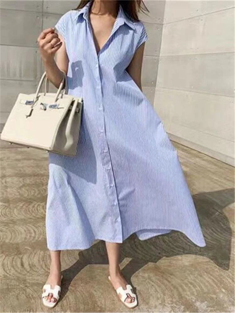Dress Women Square Collar Spliced Mid-Length Dress