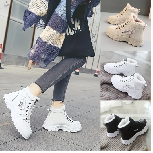  Stylish women's durable boots designed for comfort and warmth, featuring a cozy interior lining and sturdy soles, perfect for winter wear.