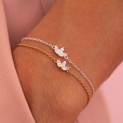 Close-up of a wrist wearing the Lila Women's Elegant Bracelet showcasing its minimalist design with delicate details. A perfect accessory for adding subtle elegance to any outfit.