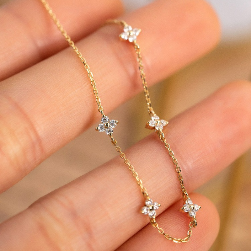 Close-up of the Daisy Women's Floral Bracelet showcasing its elegant design with delicate floral details, perfect for adding charm and sophistication to any outfit.