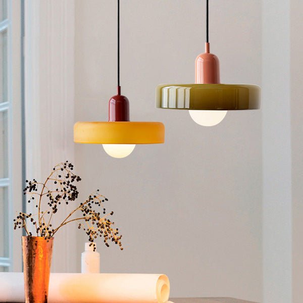 Bauhaus Colored Glass Pendant Lamp - Modern Designer Lighting for Stylish Homes