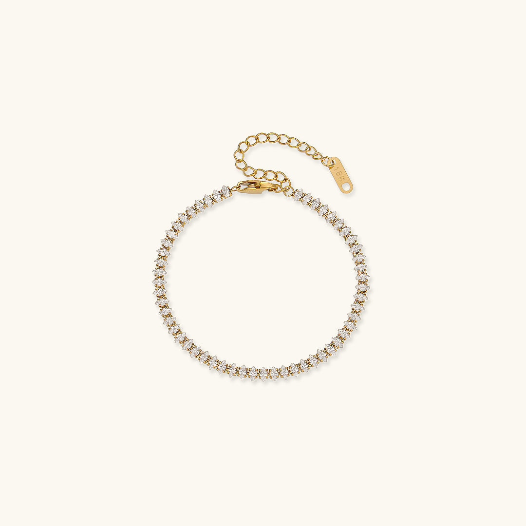 Close-up of the Elena Women's Delicate Bracelet featuring a refined link design, showcasing elegance and sophistication in a minimalist style.