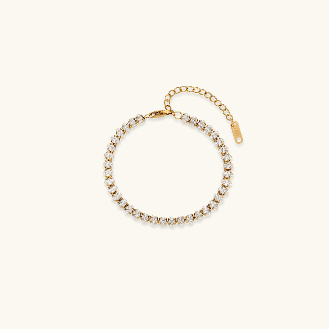 Close-up of the Elena Women's Delicate Bracelet featuring a refined link design, showcasing elegance and sophistication in a minimalist style.