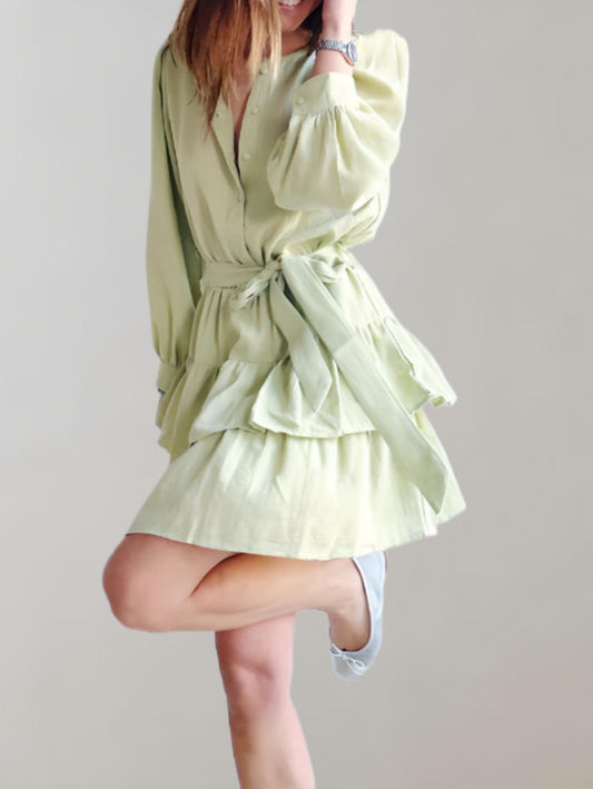 Ivy - Buttoned Layered Mini Dress