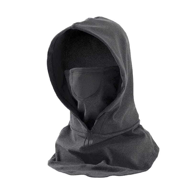 Protective hooded mask featuring a sleek design with adjustable fit, providing full coverage for outdoor activities and daily wear.