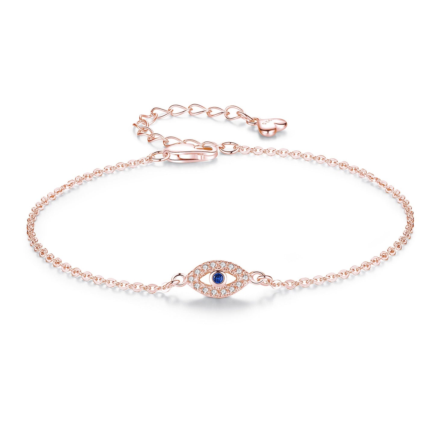 Close-up of the Layla Women's Evil Eye Bracelet featuring a delicate adjustable chain and a symbolic evil eye charm for a stylish and meaningful accessory.