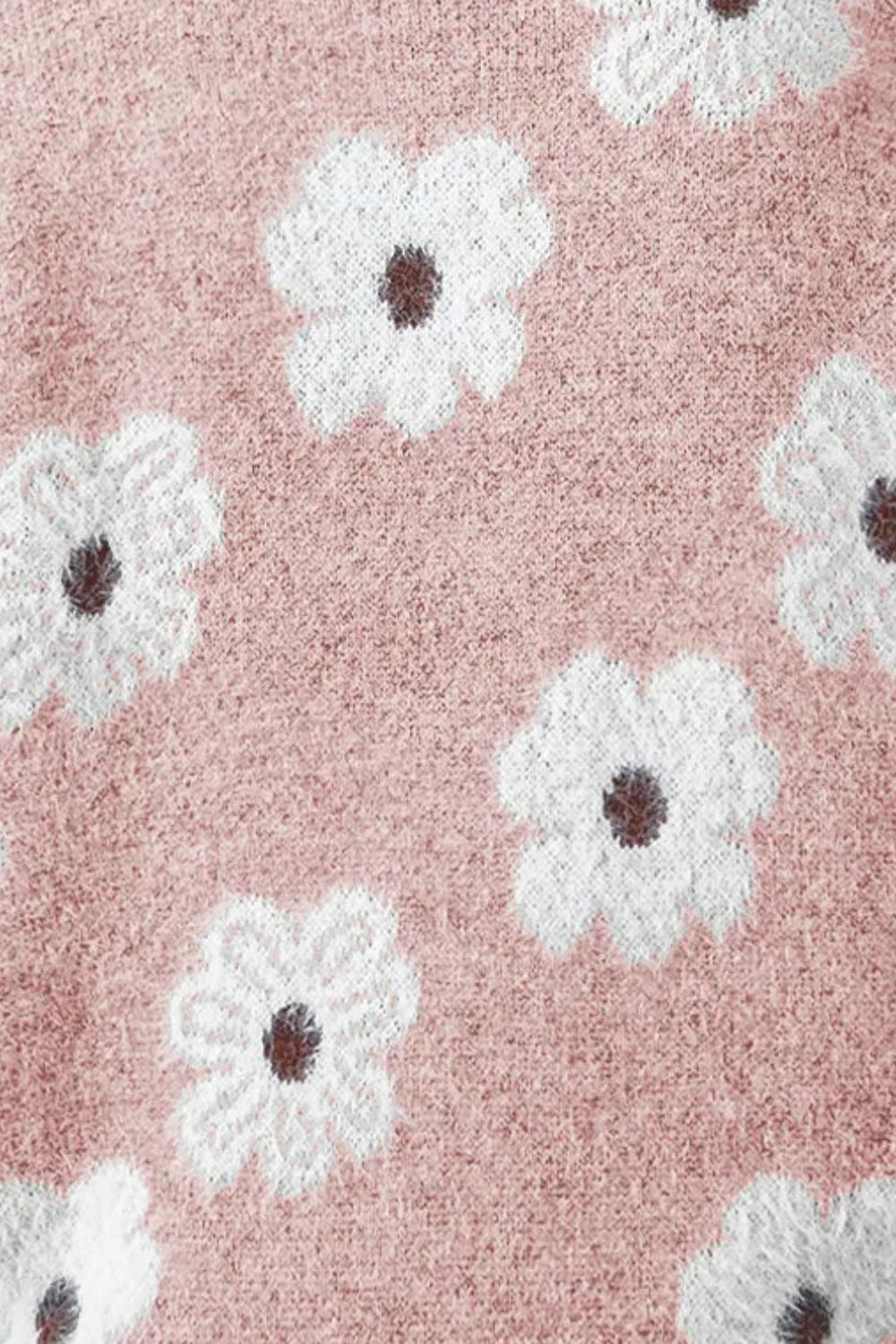 Flower Half Zip Sweater