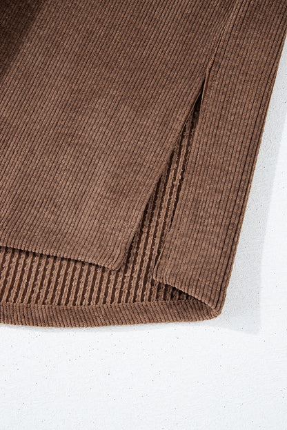 Casual Waffle - Knit Button Up Shacket