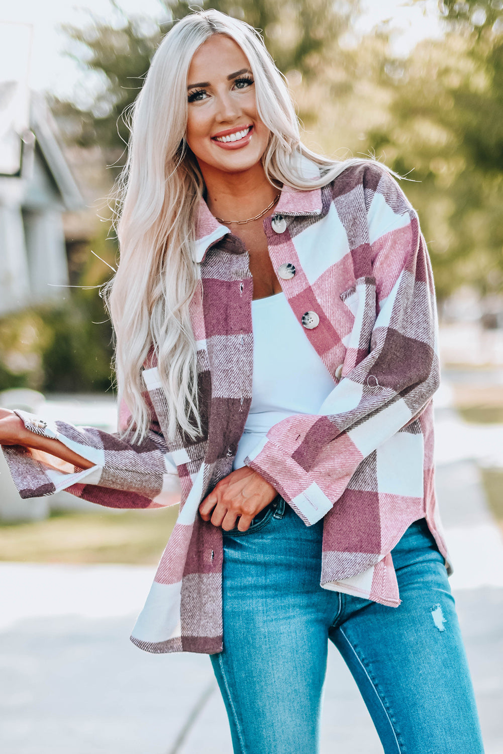 Rosie - Plaid Button-Up Shacket