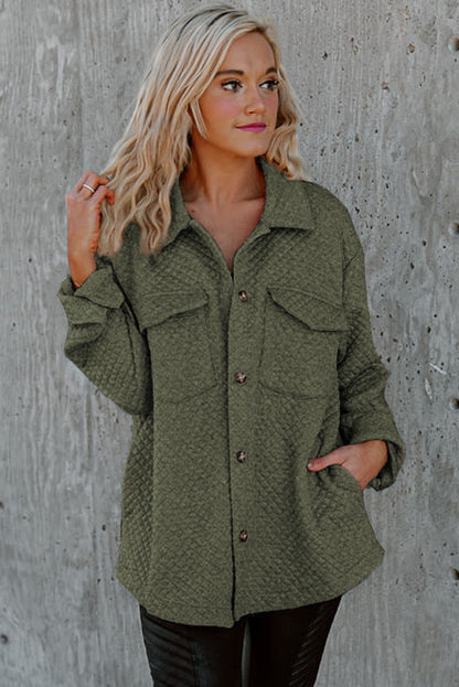 Textured Oversized Button - Down Shacket