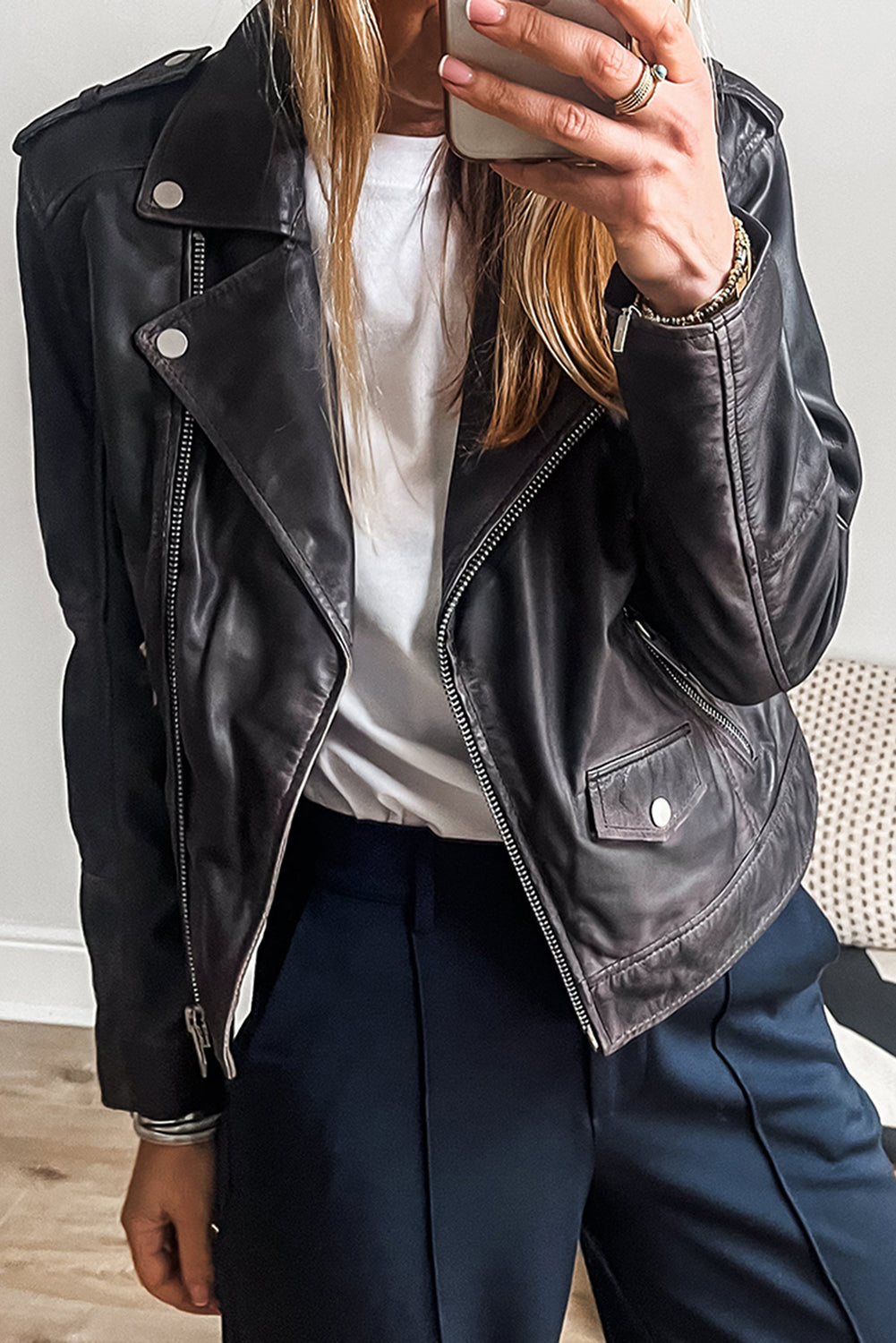 Ava - Classic Moto Leather Jacket