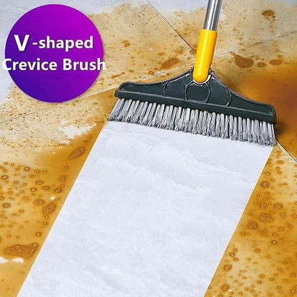 Multi-functional cleaning brush with a sturdy handle, designed for efficient scrubbing of floors, tiles, and hard-to-reach areas.