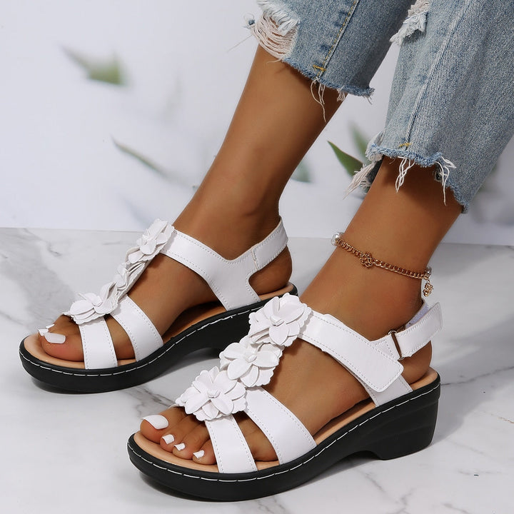 Zavanova - Black Floral Orthopedic Sandals