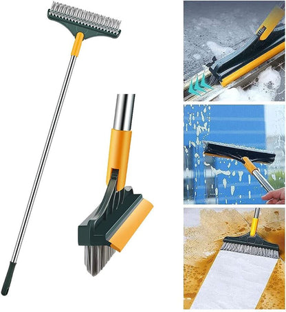 Multi-functional cleaning brush with a sturdy handle, designed for efficient scrubbing of floors, tiles, and hard-to-reach areas.