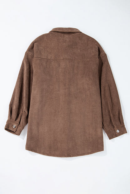 Casual Waffle - Knit Button Up Shacket