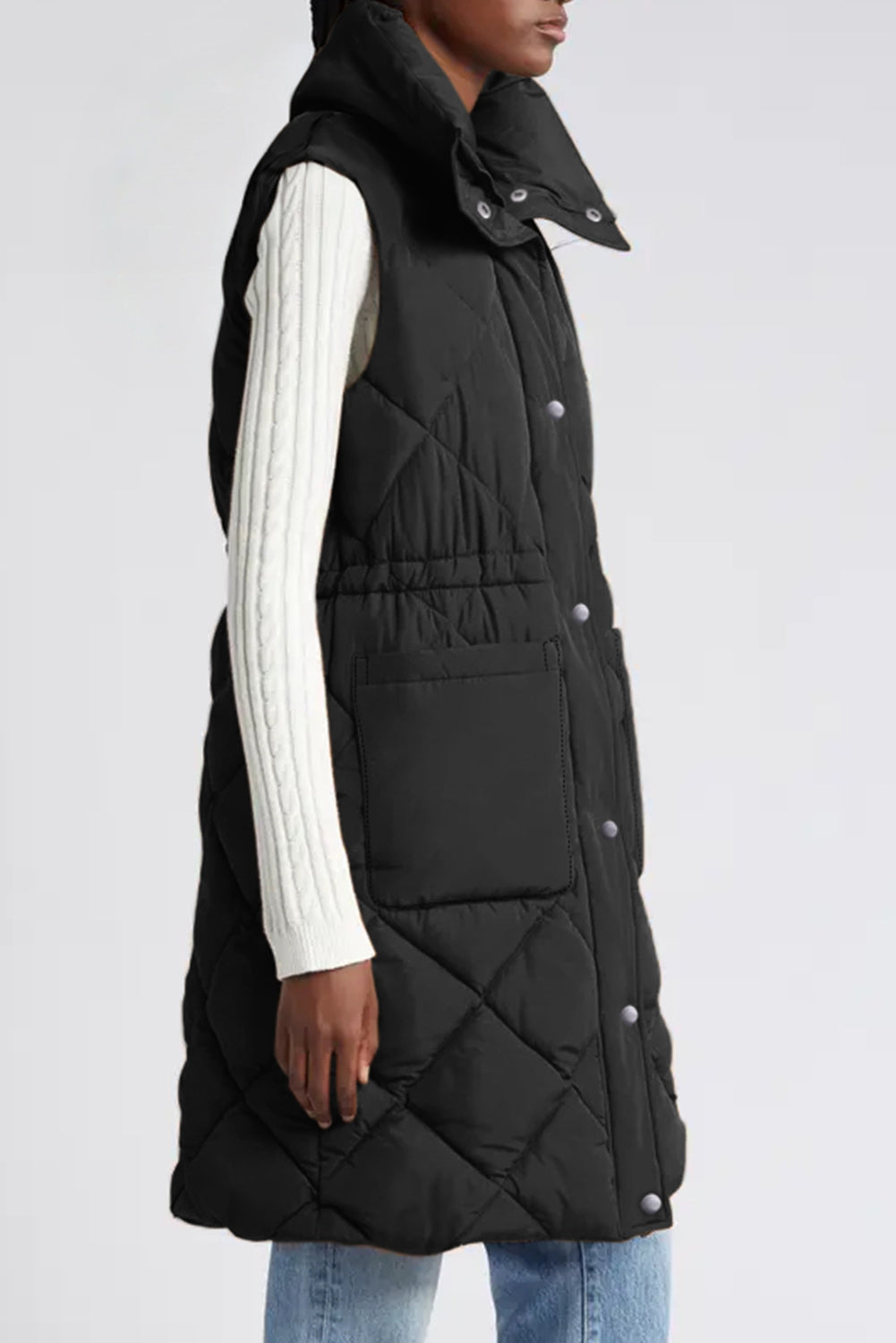 Harper - Long Quilted Puffer Vest