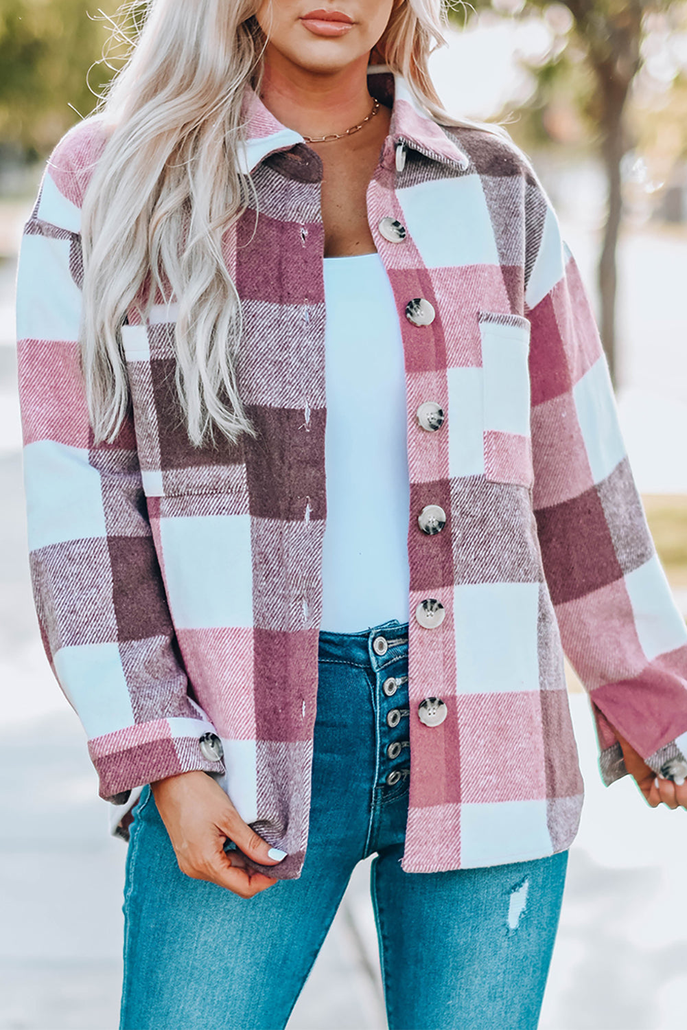 Rosie - Plaid Button-Up Shacket