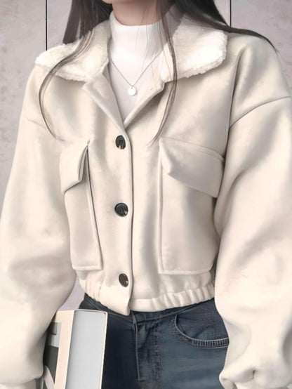 Amelia - Elegant Winter Wool Coat with Button Closure