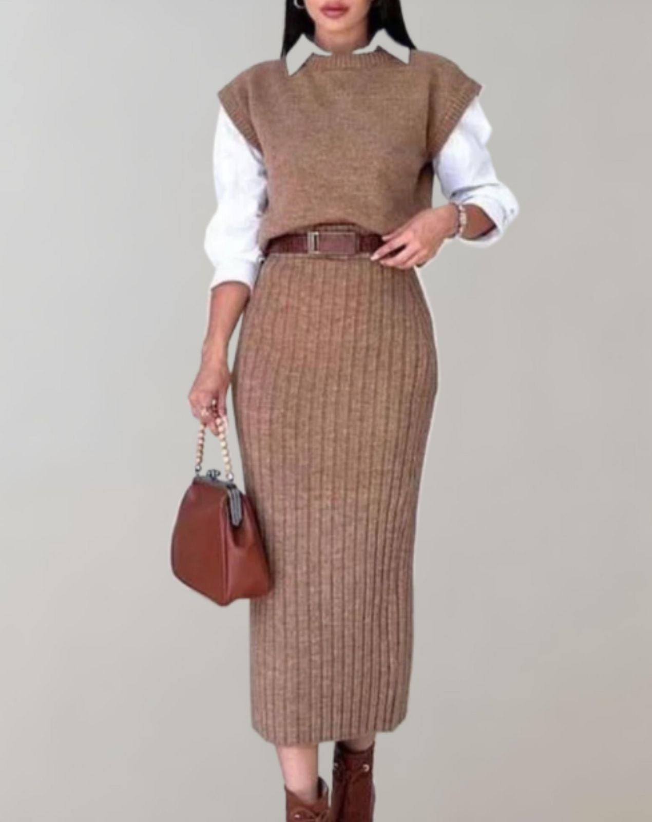 Vivana - Two-piece set with knit top and skirt