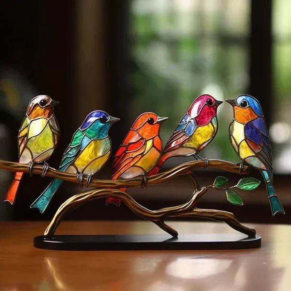 Luxe AvianElegance – Colored Glass Birds for Refined Interior Design